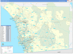 San Diego County, CA Digital Map Basic Style